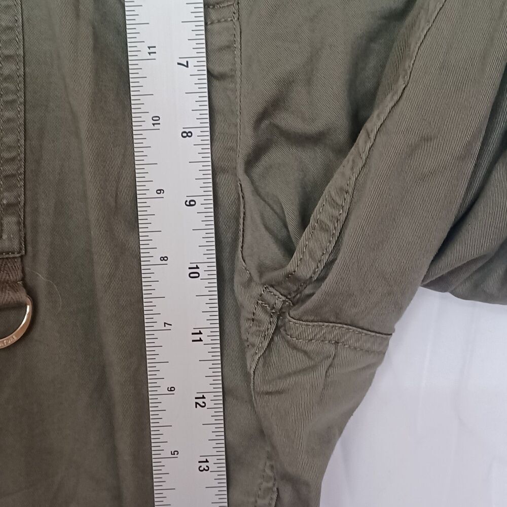 Jones New York Signature Women’s 12 Green Cargo Straight‑Leg Twill Cotton Pants - Picture 13 of 14